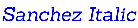Sanchez Italic шрифт